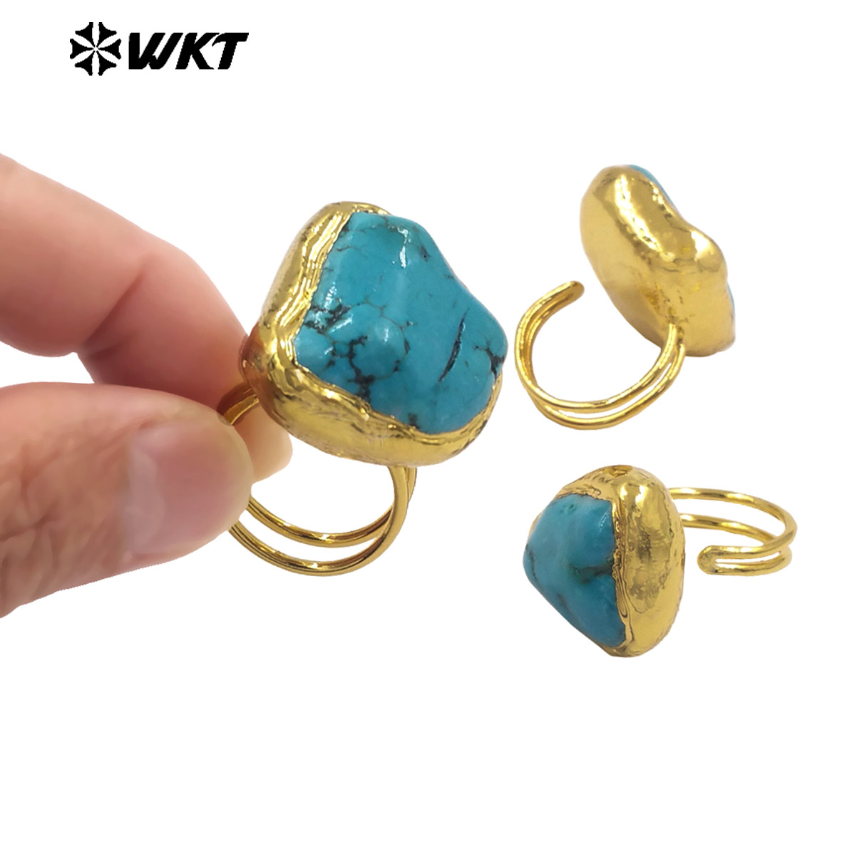 Turquoise Stone Ring - WT-R579 빈티지 패션 금도금 천연 그린