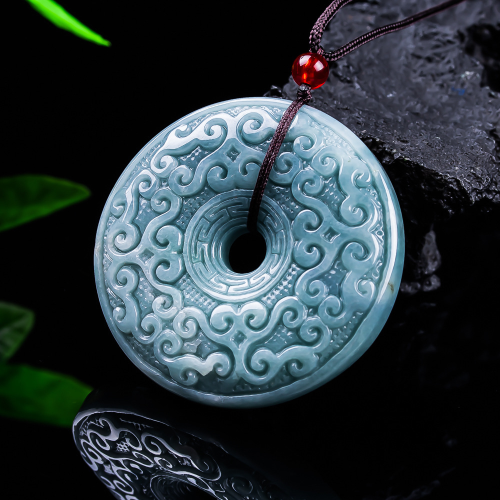 Jewelry & Watches Spółka Z Ograniczoną Odpowiedzialnością Sp Z Oo - 천연 버마산 경옥 꽃 펜던트 목걸이
