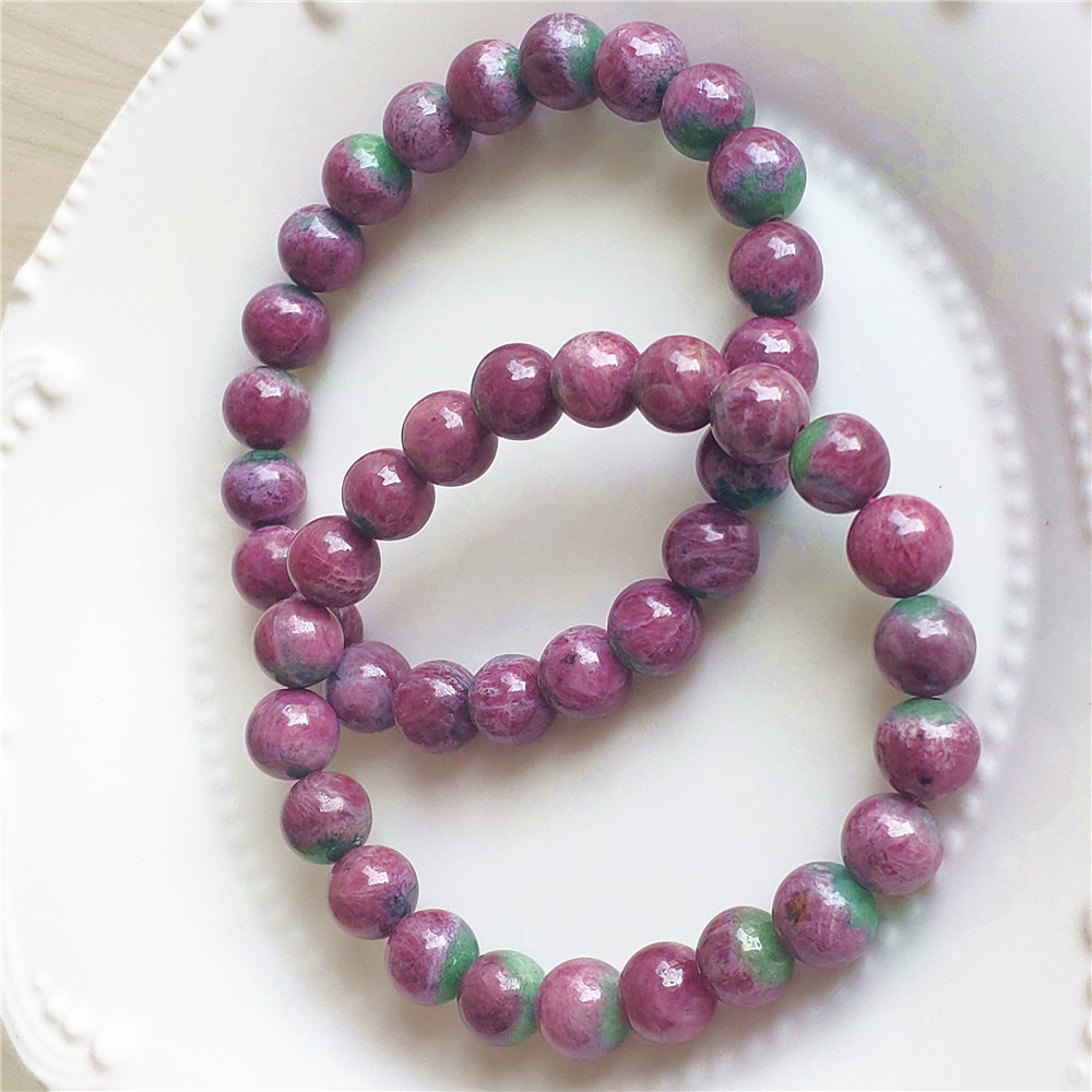 Gemstone Bracelet Healing - 천연 레드 루비 원석 팔찌 스타
