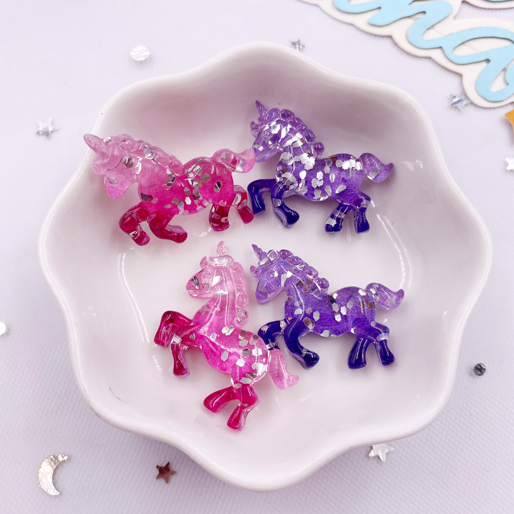 Paradise Jewelry & Watches Llc Miami - 6PCS 다채로운 수지 반짝이 3D 유니콘