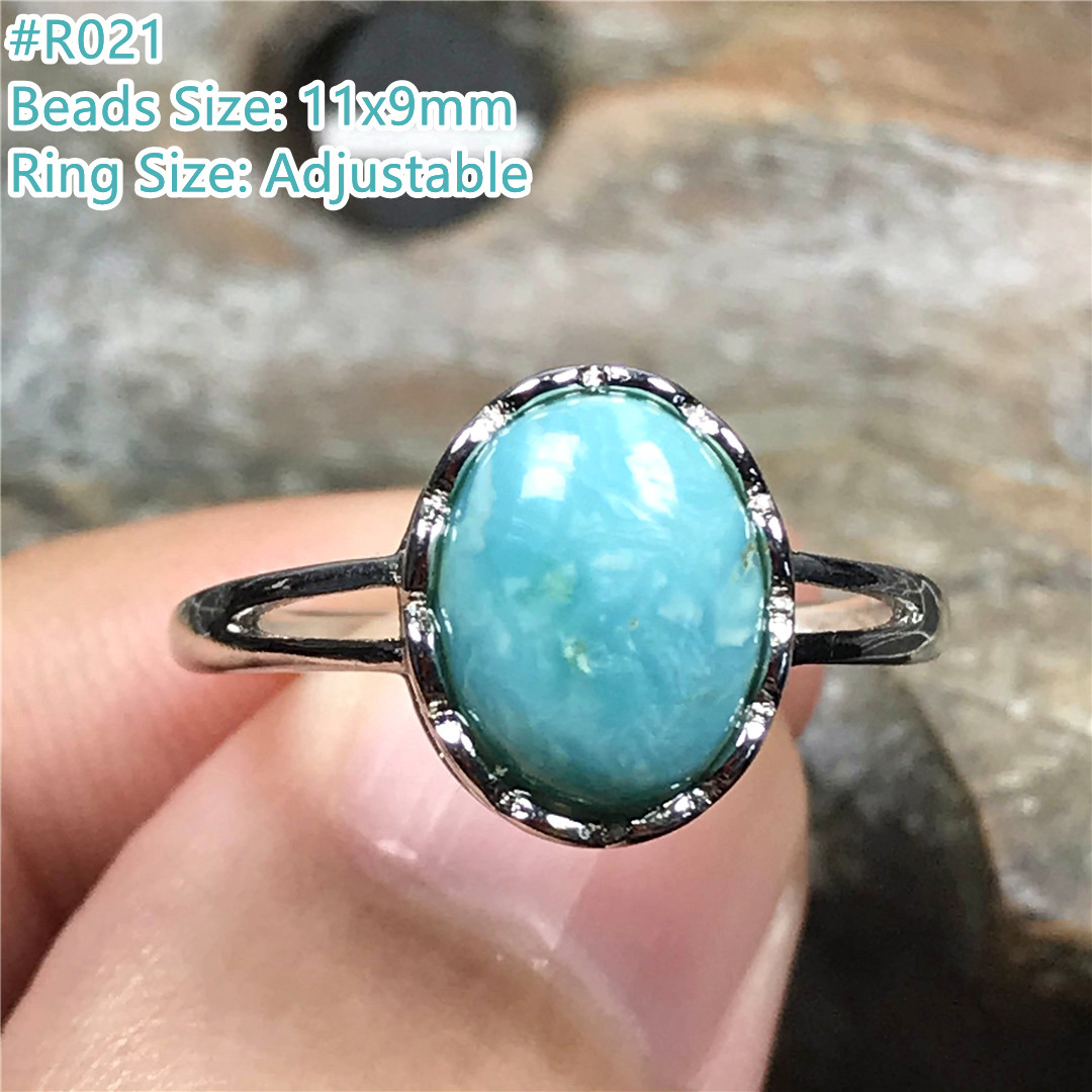 Turquoise Stone Ring - 여성용 천연 터키석 반지 쥬얼리, 남성
