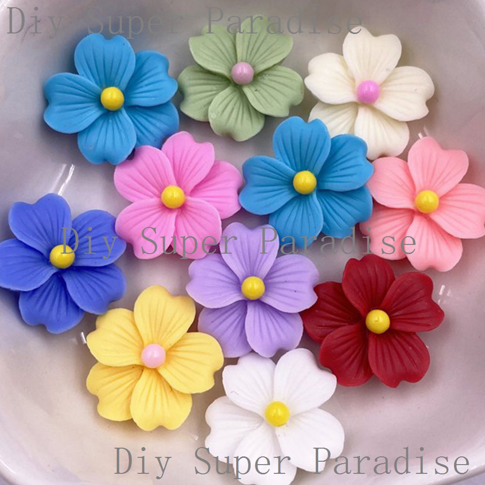 Paradise Jewelry & Watches Llc Miami - 50Pcs 수지 다채로운 16mm 꽃 플랫