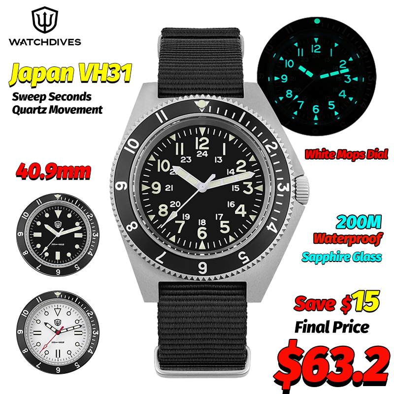 Jewelry For Watches - Watchdives WD1972 쿼츠 시계 사파이어 빛나는