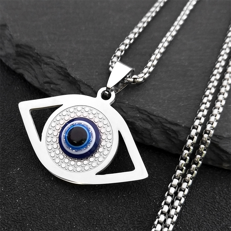Jewelry & Watches Spółka Z Ograniczoną Odpowiedzialnością Sp Z Oo - 이슬람 하마사 푸른 눈 목걸이 스테인리스