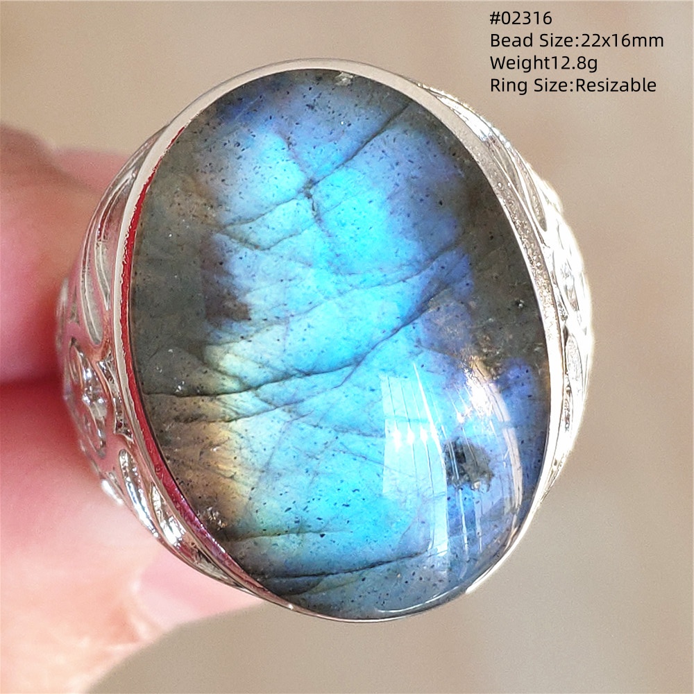 천연 다채로운 래브라도라이트 조정 가능한 반지, 보석  - Turquoise Stone Ring 리뷰 및 가격