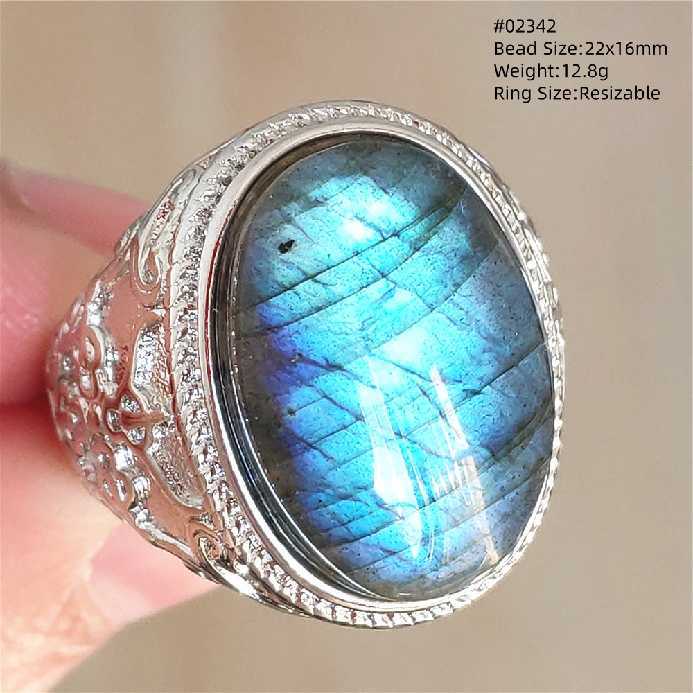 천연 다채로운 래브라도라이트 조정 가능한 반지, 보석  - Turquoise Stone Ring 리뷰 및 가격