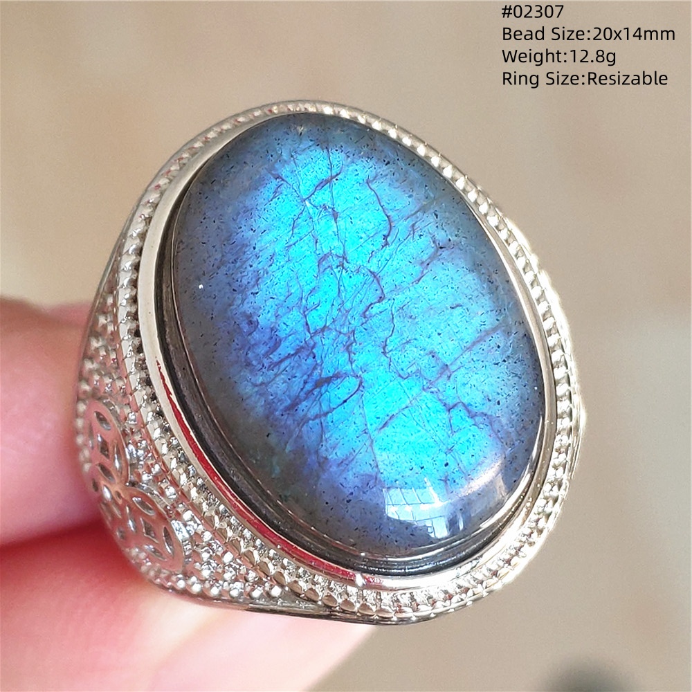 천연 다채로운 래브라도라이트 조정 가능한 반지, 보석  - Turquoise Stone Ring 리뷰 및 가격