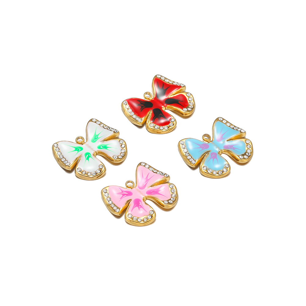 5Pcs 에나멜 나비 매력 스테인레스 스틸 여러 가지  - Butterfly Pendant Necklace 리뷰 및 가격