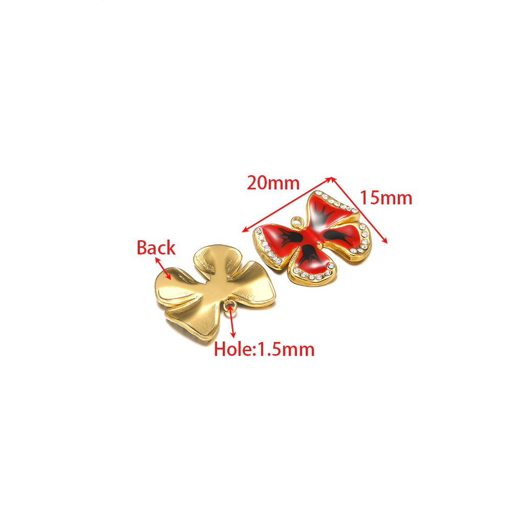 5Pcs 에나멜 나비 매력 스테인레스 스틸 여러 가지  - Butterfly Pendant Necklace 리뷰 및 가격