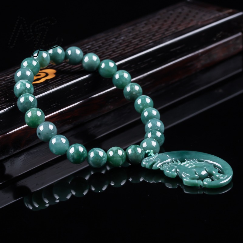 천연 비취 블루 워터 조디악 말 비즈 핸드 니팅 팔찌  - Jewelry & Watches Spółka Z Ograniczoną Odpowiedzialnością Sp Z Oo 리뷰 및 가격