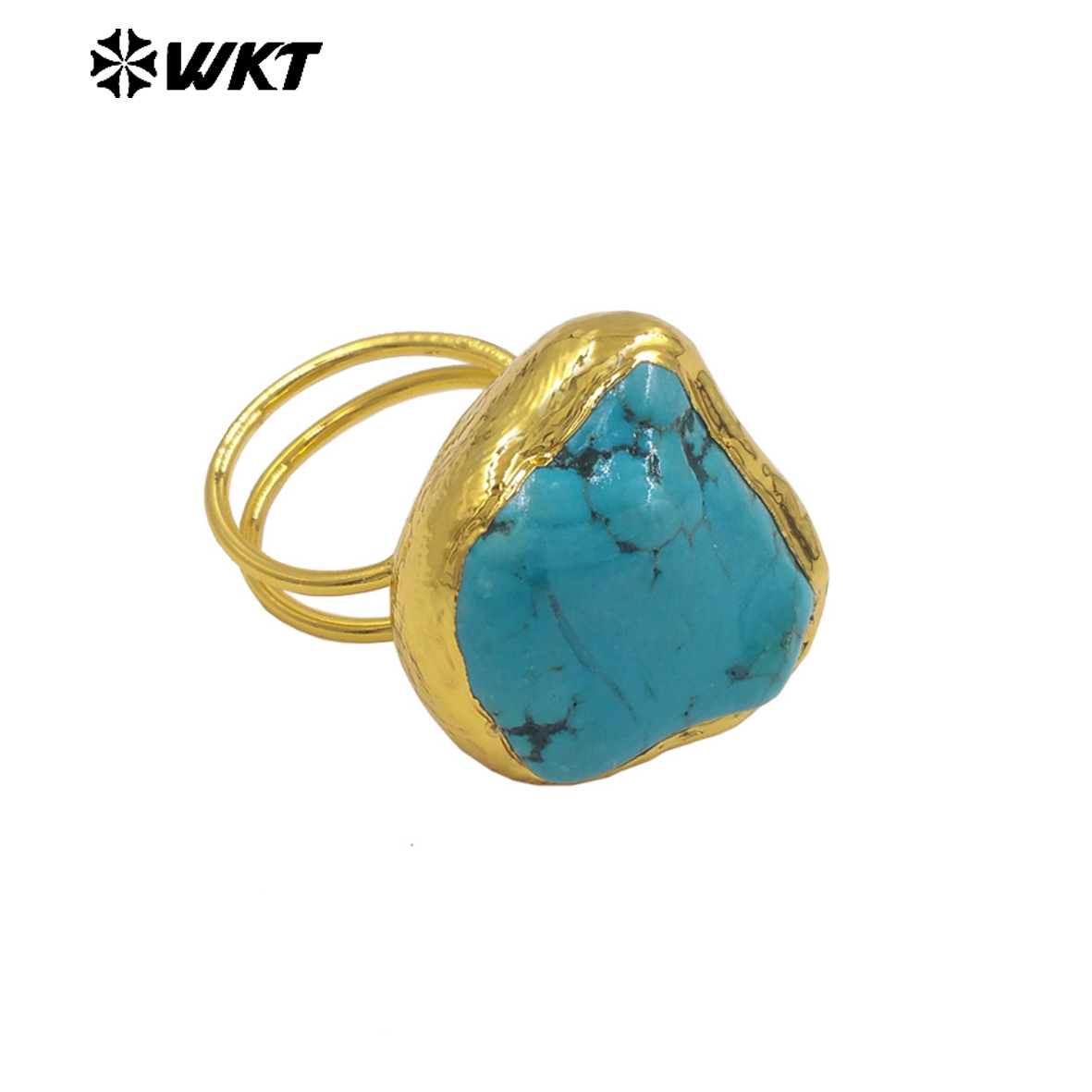 WT-R579 빈티지 패션 금도금 천연 그린 터키석 불 - Turquoise Stone Ring 리뷰 및 가격