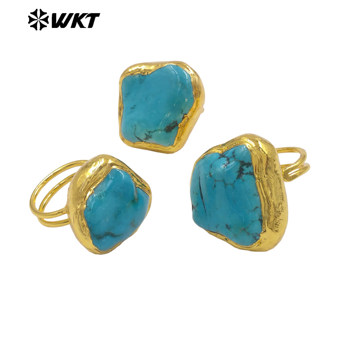 WT-R579 빈티지 패션 금도금 천연 그린 터키석 불 - Turquoise Stone Ring 리뷰 및 가격