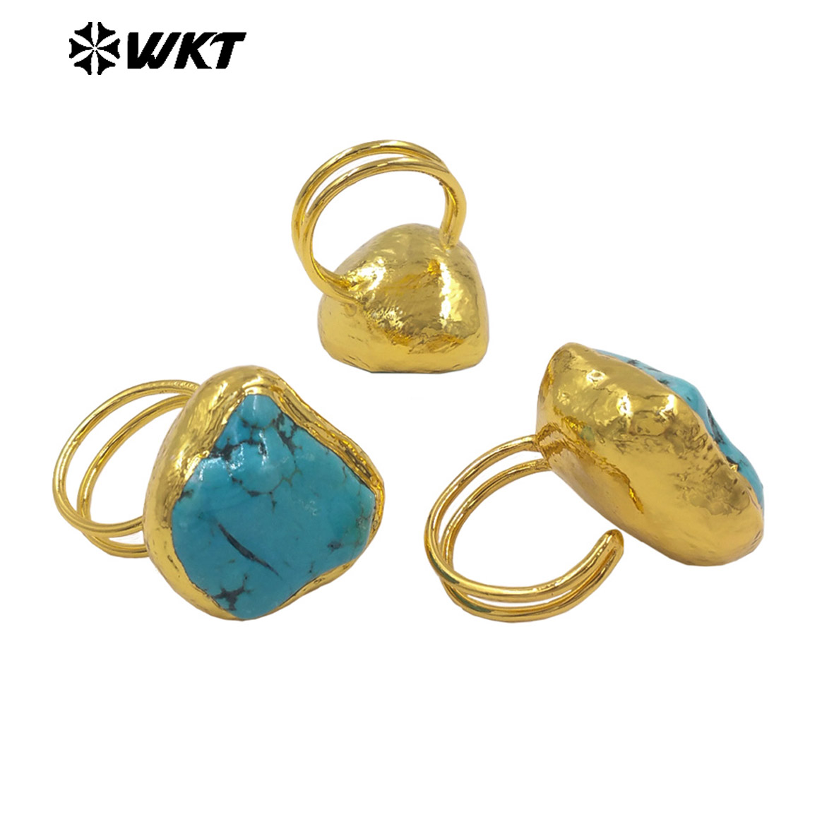 WT-R579 빈티지 패션 금도금 천연 그린 터키석 불 - Turquoise Stone Ring 리뷰 및 가격