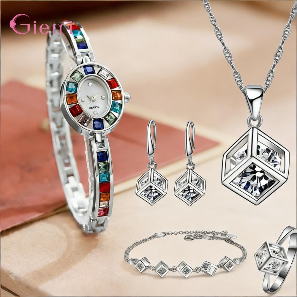 예쁜 925 스털링 실버 기하학 크리스탈 지르콘 목걸이 - Best Jewelry Watches 리뷰 및 가격