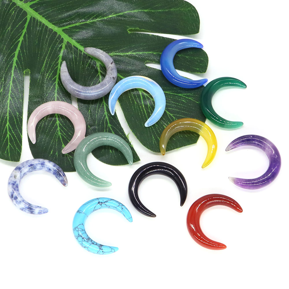 30mm 초승달 모양 천연 크리스탈 힐링 스톤, 자수정 - Gemstone Bracelet Healing 리뷰 및 가격