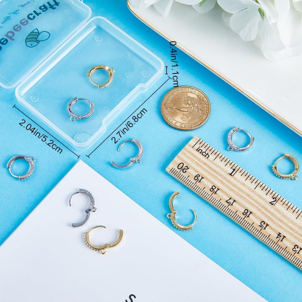 라운드 레버백 후크, 18K 금 및 백금 도금 황동 큐 - Hoop Earrings 리뷰 및 가격