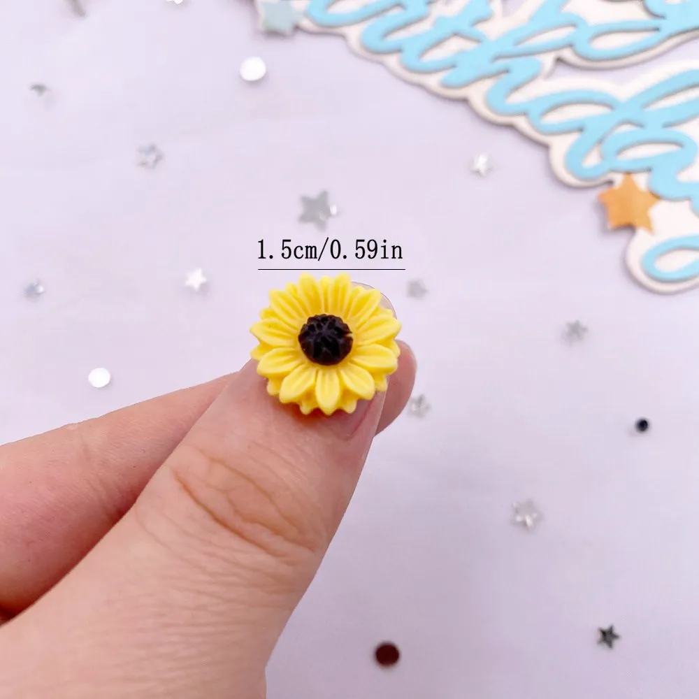 송진 다채로운 해바라기 플랫백 꽃 스톤 보석 입상 스크 - Paradise Jewelry & Watches Llc Miami 리뷰 및 가격