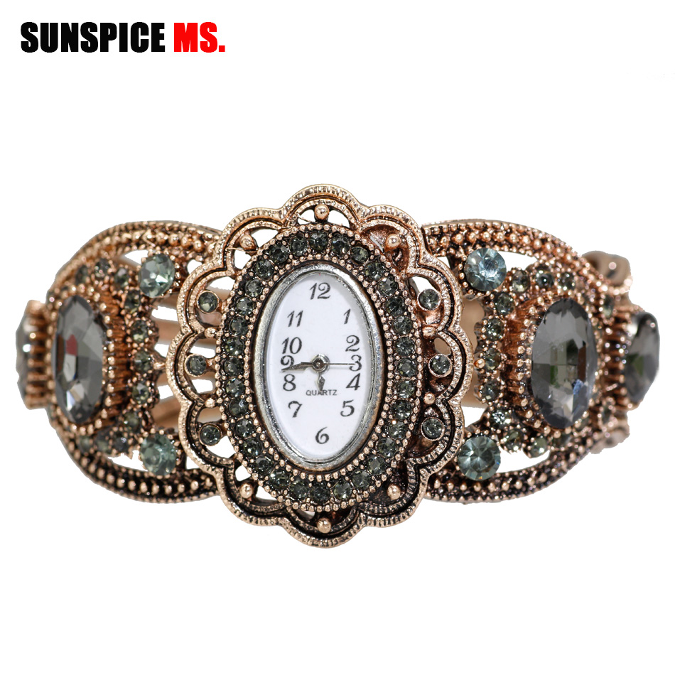SUNSPICE-MS 여성용 레트로 쿼츠 손목시계, 빈 - Indian Jewelry Watches 리뷰 및 가격