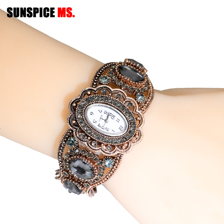 SUNSPICE-MS 여성용 레트로 쿼츠 손목시계, 빈 - Indian Jewelry Watches 리뷰 및 가격