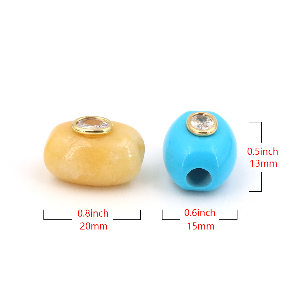 천연석 빅홀 플랫 버킷 비즈 지르콘 힐링 크리스탈 포함 - Gemstone Bracelet Healing 리뷰 및 가격