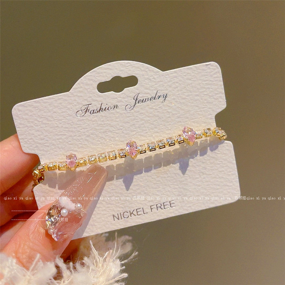 핑크 전체 Diamand 지르콘 팔찌 인스타그램 스타일 - Best Jewelry Watches 리뷰 및 가격