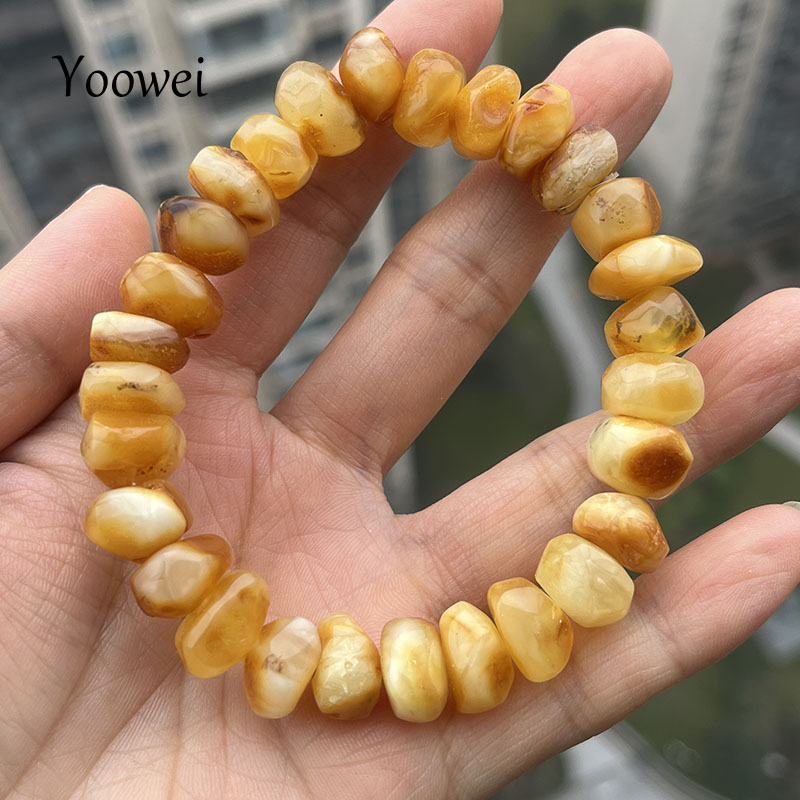 100% 진짜 황색 앰버 팔찌 유니섹스 독특한 불규칙  - Gemstone Bracelet Healing 리뷰 및 가격