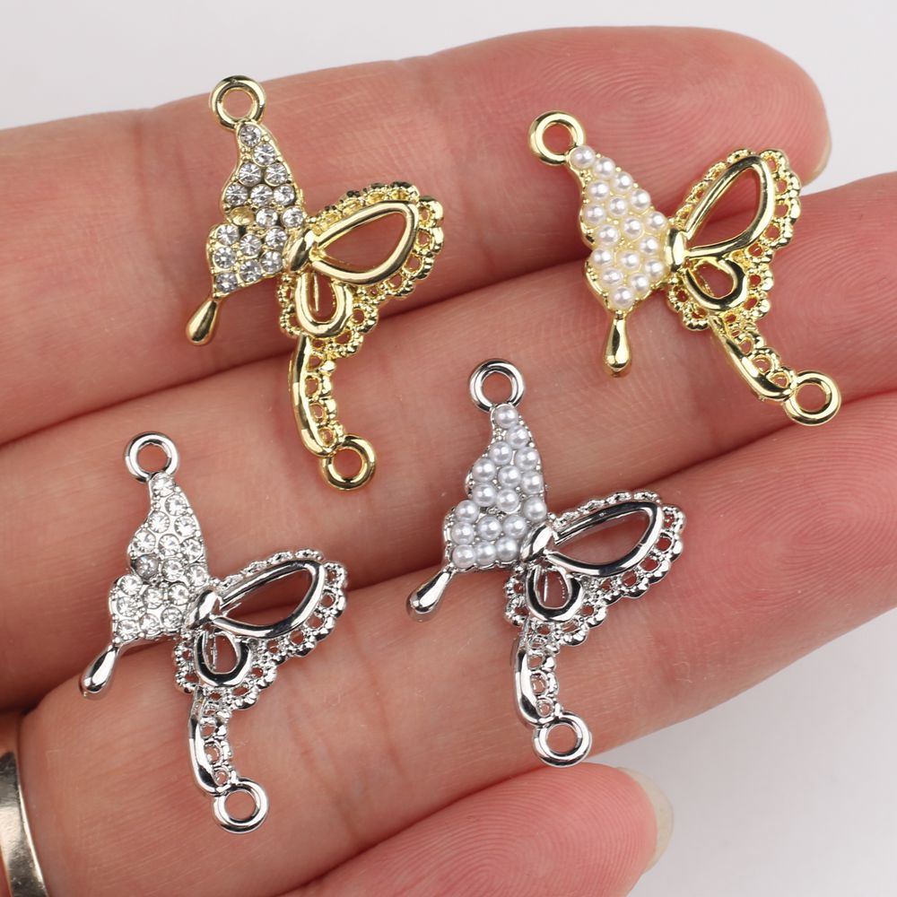 10pcs 패션 나비 모양 펜던트 더블 홀 커넥터 DI - Butterfly Pendant Necklace 리뷰 및 가격