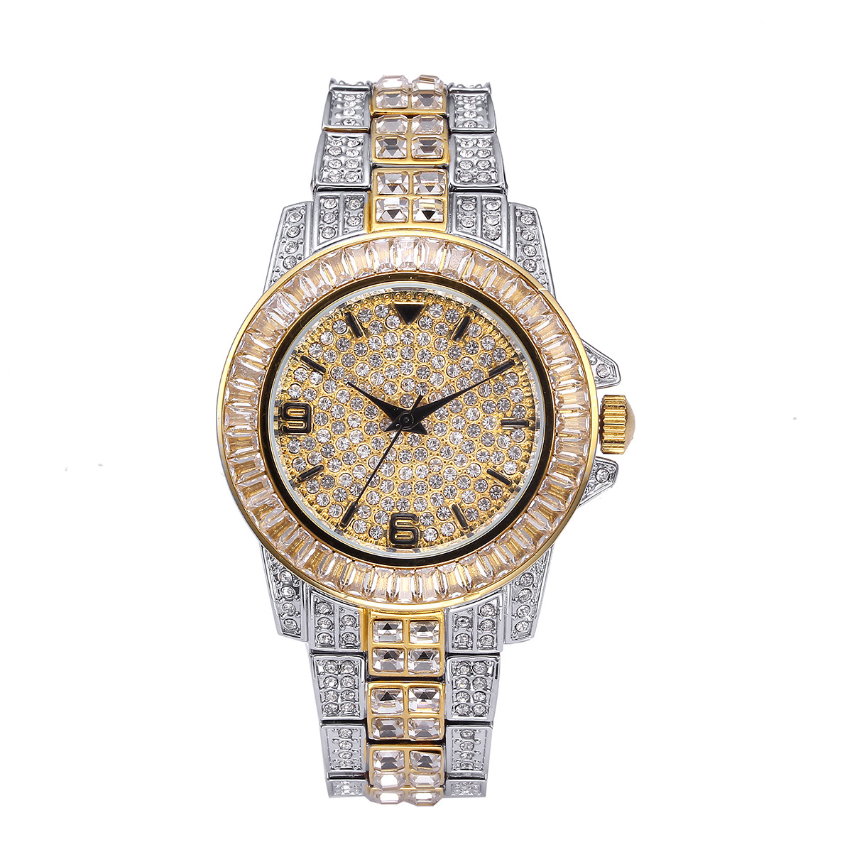 럭셔리 풀 스톤 쿼츠 시계 남녀 힙합 골드 패션 손목시 - Jewelry For Watches 리뷰 및 가격