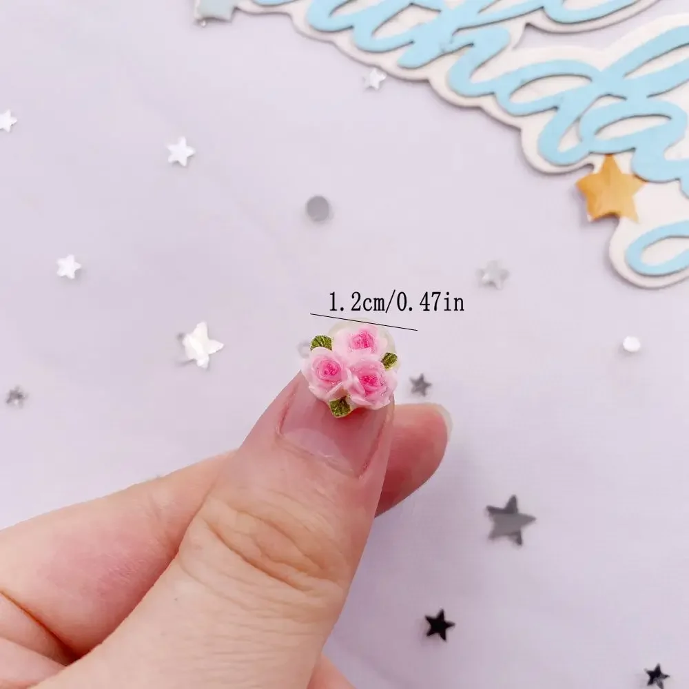 송진 미니 다채로운 세 잎 장미 플랫 백 플라워 피규어 - Paradise Jewelry & Watches Llc Miami 리뷰 및 가격