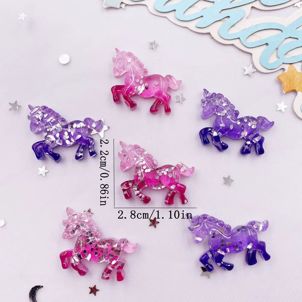 6PCS 다채로운 수지 반짝이 3D 유니콘 말 플랫 백 - Paradise Jewelry & Watches Llc Miami 리뷰 및 가격