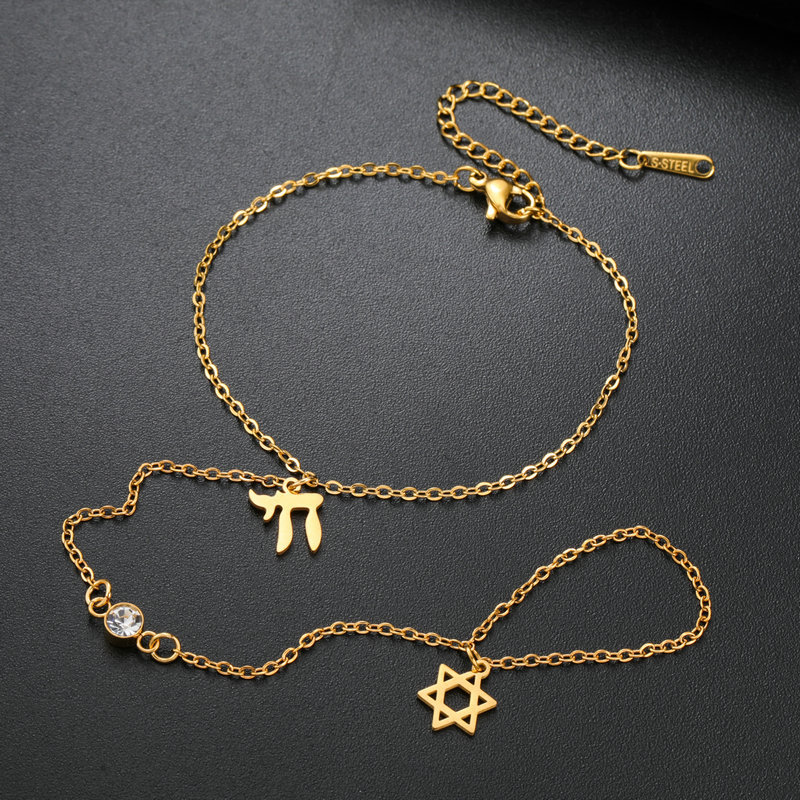 유대교 다윗의 별 히브리어 차이 글자 손가락 팔찌 스테 - Jewelry & Watches Spółka Z Ograniczoną Odpowiedzialnością Sp Z Oo 리뷰 및 가격