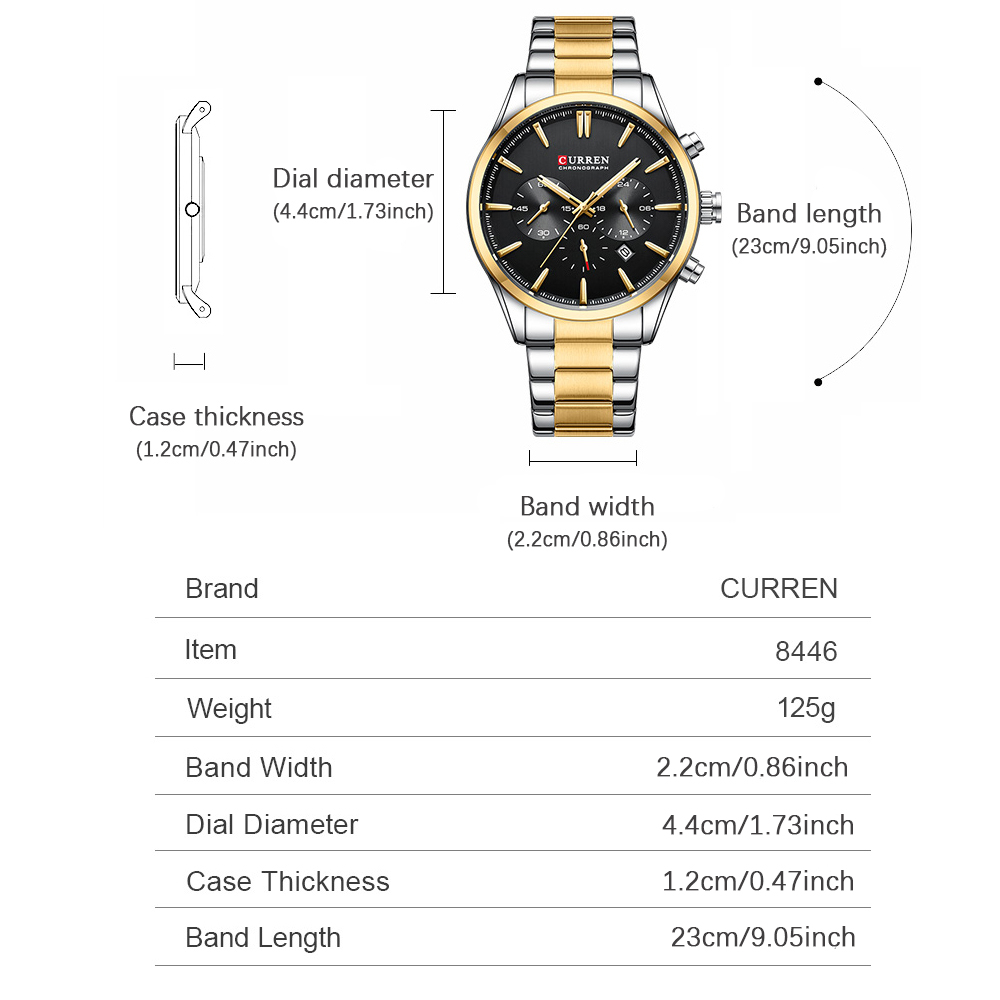 CURREN 캐주얼 쿼츠 크로노 스포츠 시계 남성용 브 - Jewelry For Watches 리뷰 및 가격