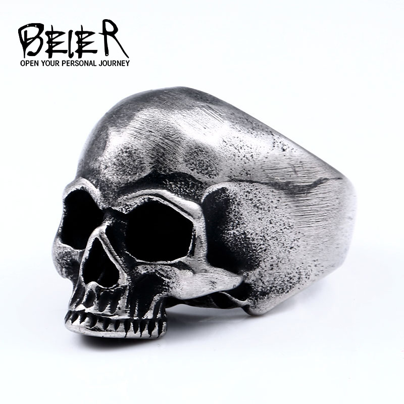 Beier 316L 스테인레스 스틸 빈티지 펑크 해골  - Gothic Skull Ring 리뷰 및 가격