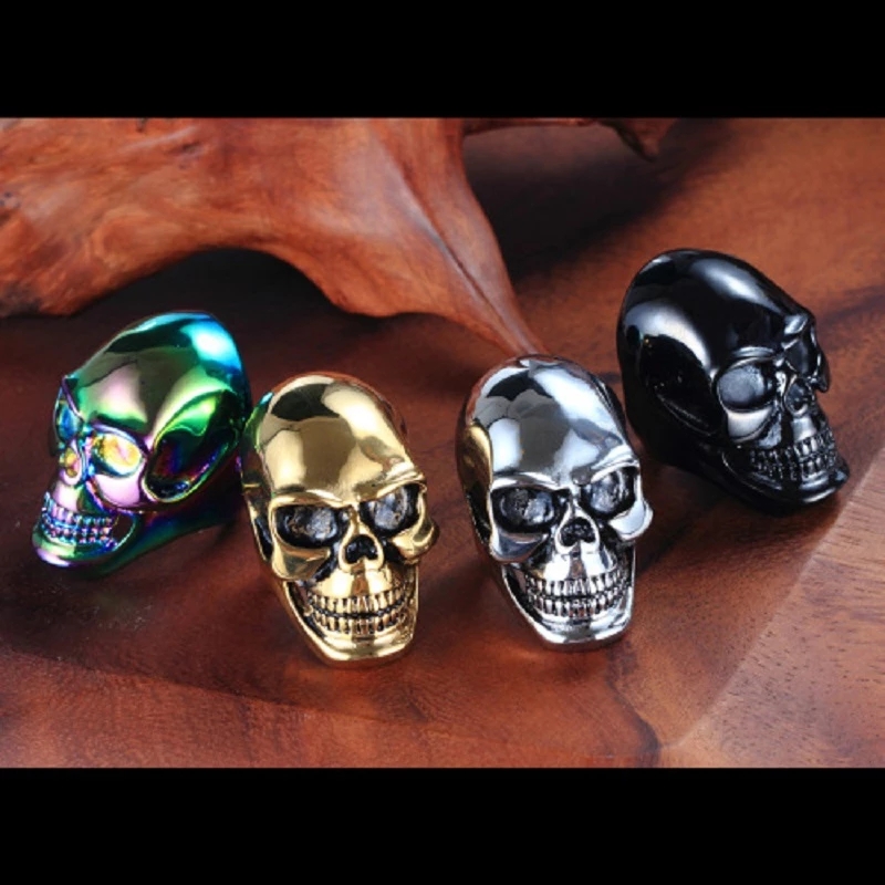 새로운 멋진 남성 소년 고딕 펑크 블랙 실버 컬러 골드 - Gothic Skull Ring 리뷰 및 가격