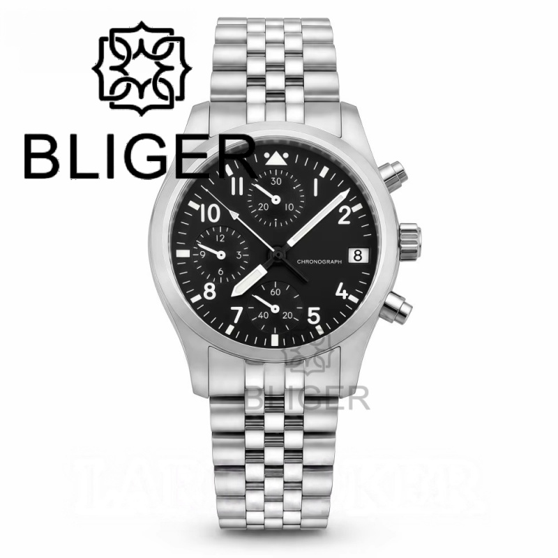 BLIGER 풀 블랙 브러시드 38mm VK67 쿼츠  - Jewelry For Watches 리뷰 및 가격