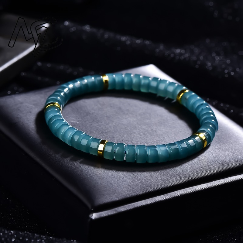 천연 비취 블루 워터 주판 비즈 스페이서 팔찌 고급 품 - Jewelry & Watches Spółka Z Ograniczoną Odpowiedzialnością Sp Z Oo 리뷰 및 가격