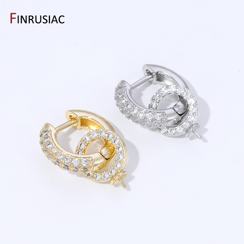 18K 금도금 황동 지르콘 인레이드 후프 귀걸이 진주  - Hoop Earrings 리뷰 및 가격