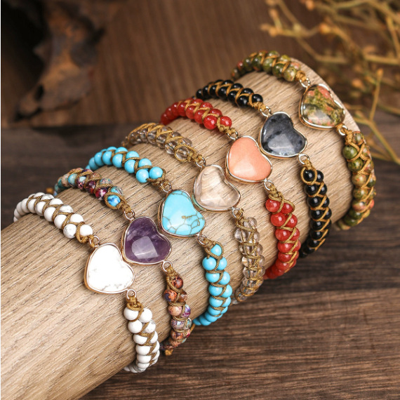 중국 스타일 행운의 축복 천연 원석 이중 꼬임 조절 가 - Gemstone Bracelet Healing 리뷰 및 가격