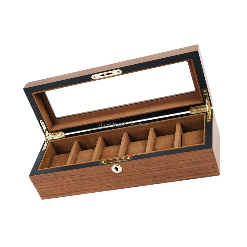 명확한 뚜껑과 플러시 내부가 있는 세련된 목재 시계 보 - Jewelry Box That Holds Watches 리뷰 및 가격
