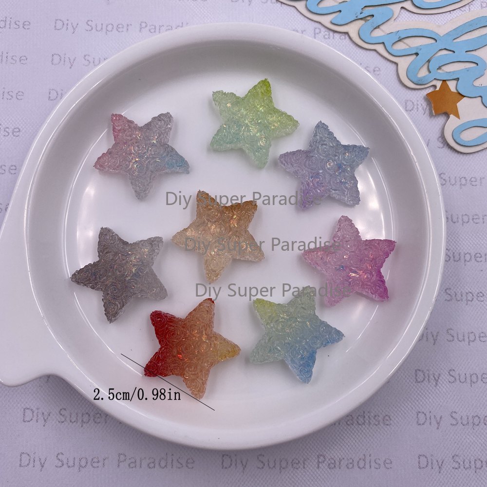 10PCS 수지 클리어 캔디 컬러 다채로운 로즈 스타  - Paradise Jewelry & Watches Llc Miami 리뷰 및 가격