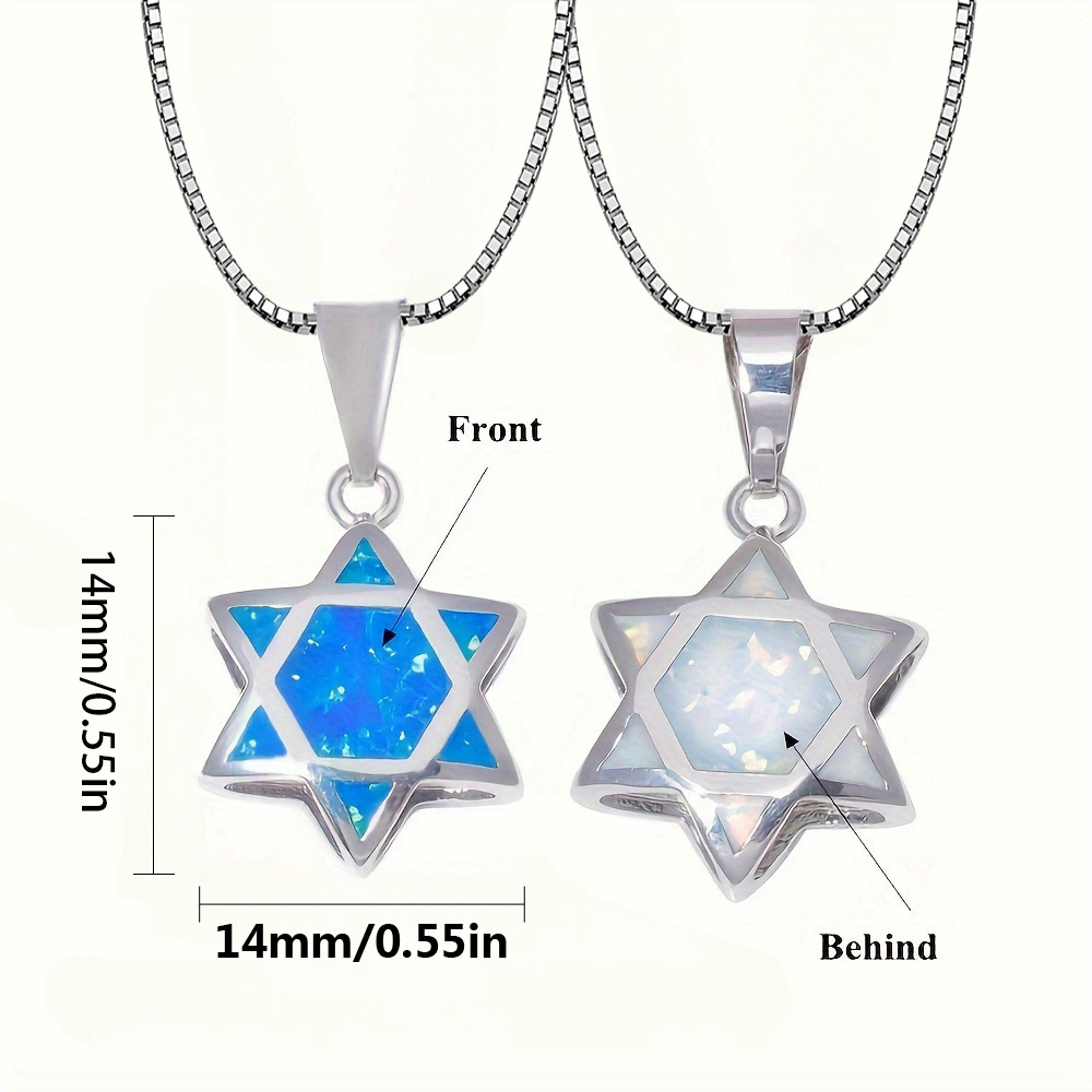 다윗의 별 오팔 펜던트 목걸이 양면 유대교 헥사그램 보 - Jewelry & Watches Spółka Z Ograniczoną Odpowiedzialnością Sp Z Oo 리뷰 및 가격