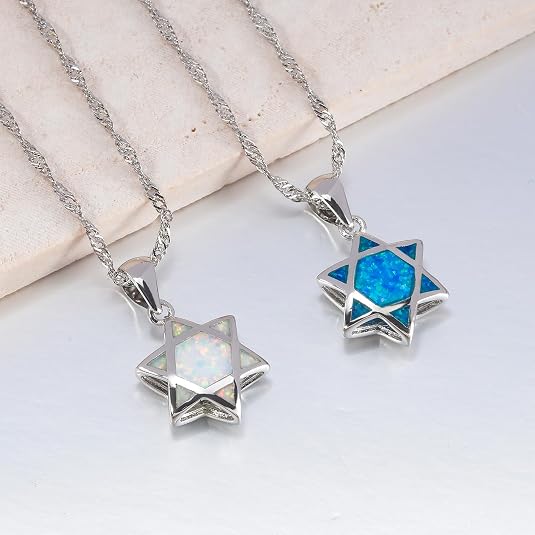 다윗의 별 오팔 펜던트 목걸이 양면 유대교 헥사그램 보 - Jewelry & Watches Spółka Z Ograniczoną Odpowiedzialnością Sp Z Oo 리뷰 및 가격