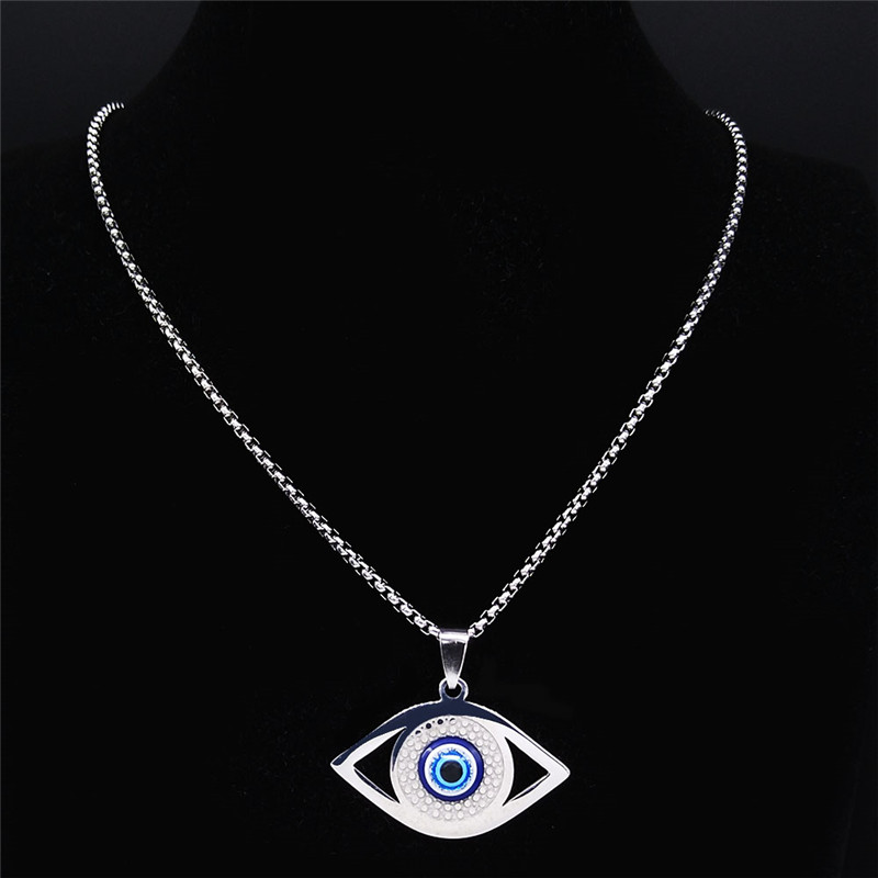 이슬람 하마사 푸른 눈 목걸이 스테인리스 스틸 터키 눈 - Jewelry & Watches Spółka Z Ograniczoną Odpowiedzialnością Sp Z Oo 리뷰 및 가격