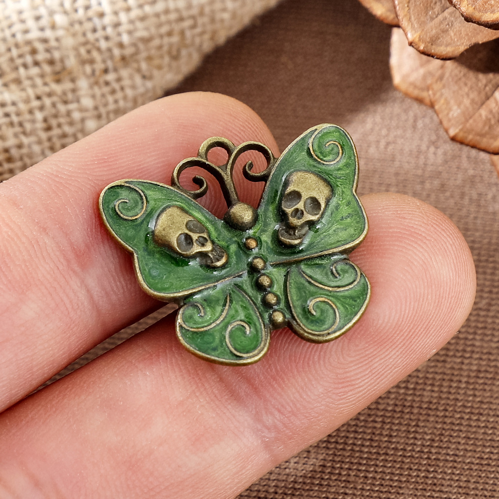 고딕 해골 나비 에나멜 펜던트 여성용 귀걸이 목걸이 펜 - Butterfly Pendant Necklace 리뷰 및 가격