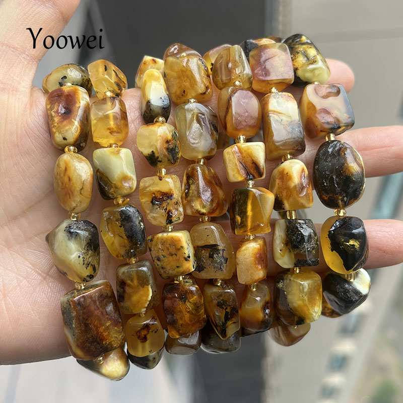 100% 진짜 앰버 팔찌 유니섹스 유니크 수제 식물성  - Gemstone Bracelet Healing 리뷰 및 가격