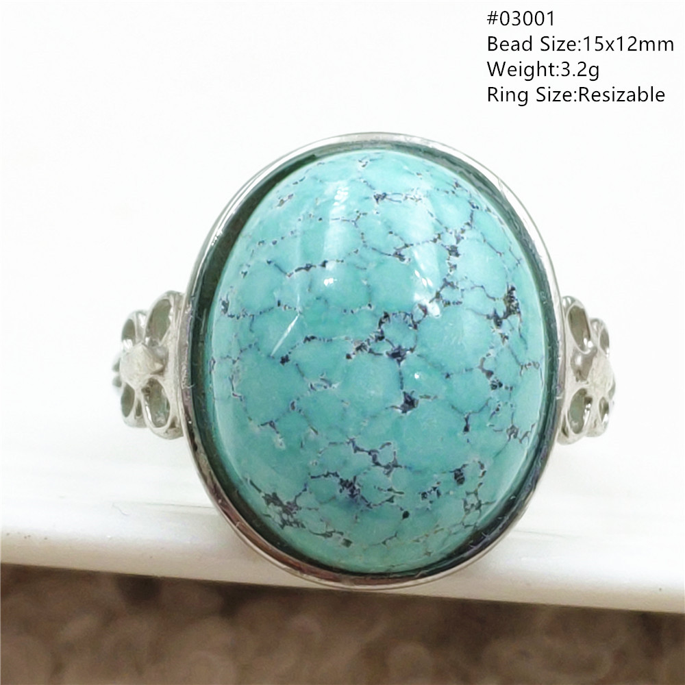 남녀공용 천연 녹색 터키석 반지, 타원형 925 스털링 - Turquoise Stone Ring 리뷰 및 가격
