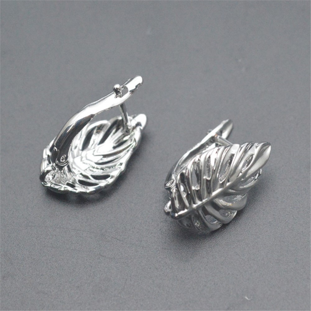 1/2개 18K 금도금 황동 잎 모양 속이 빈 패션 귀 - Hoop Earrings 리뷰 및 가격