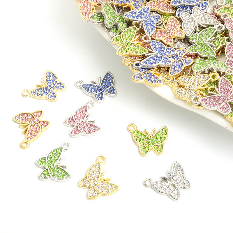 100개/세트 나비 펜던트 참 크리스탈 장식 참 DIY - Butterfly Pendant Necklace 리뷰 및 가격